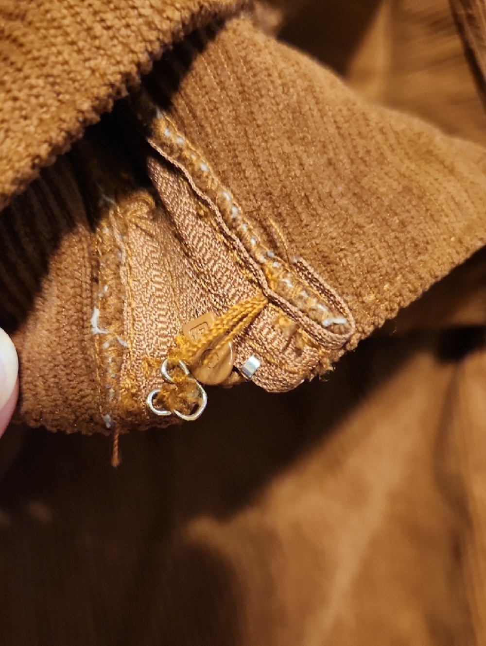 Windsor Brown/Cognac Hi-Rise Corduroy Flare Pants, Retro Look, Small - Picture 8 of 13